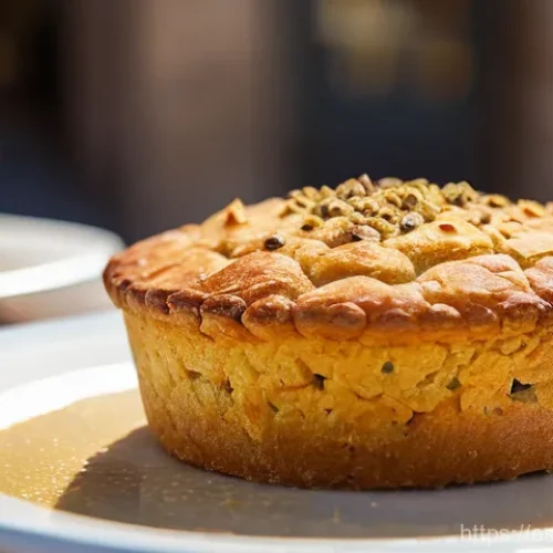 지브롤터 대표 음식 리스트 - **Prompt:** A close-up, mouth-watering shot of a freshly baked "Calentita," Gibraltar's national dis...