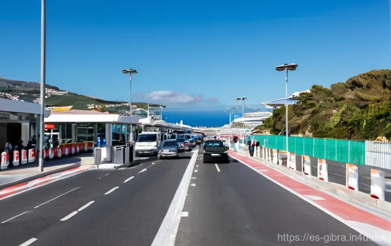 지브롤터 비자 및 입국 절차 - Prompt 1: Seamless Pedestrian Border Crossing in Gibraltar**