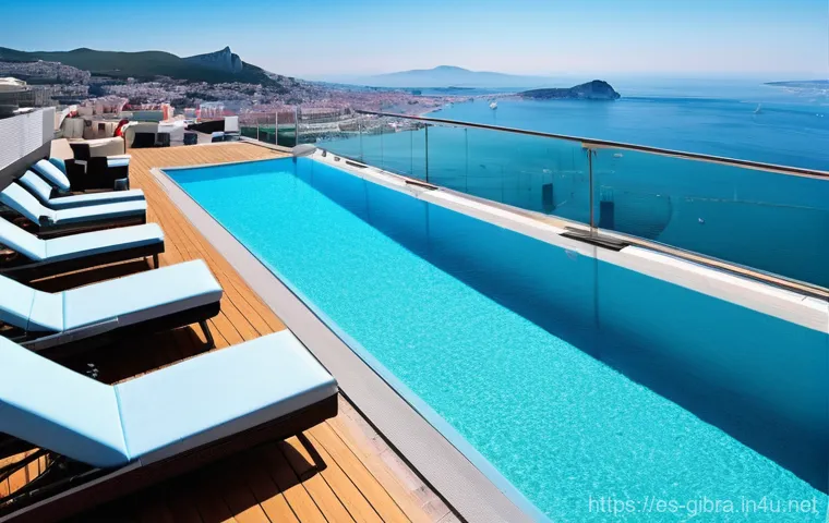 지브롤터 럭셔리 호텔 추천 - A timeless and elegant scene at The Rock Hotel, Gibraltar. A person, dressed in classic resort attir...